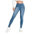 2024 New Womens Classic Jeans Casual Denim Waist Slim High Waist Blue