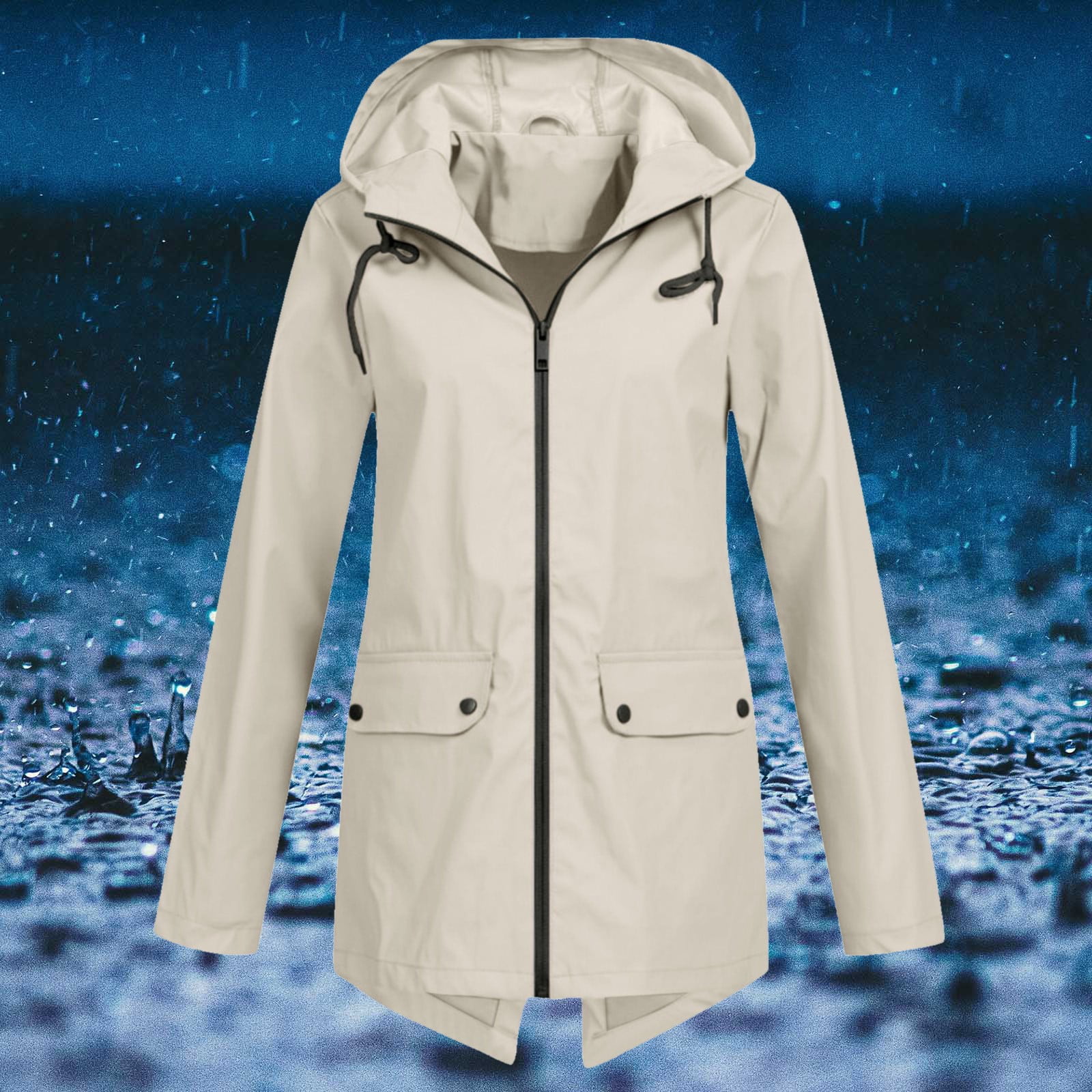 2024 New Womens Hoodie Rain Watertight Half Jean Jacket for Women