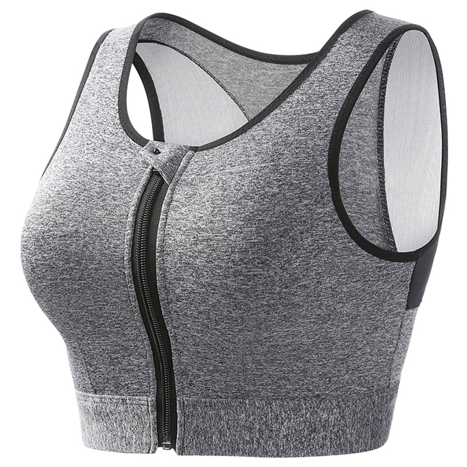 2024 New Womens Zip Front High Impact Sports Bra Molded Cup Wireless