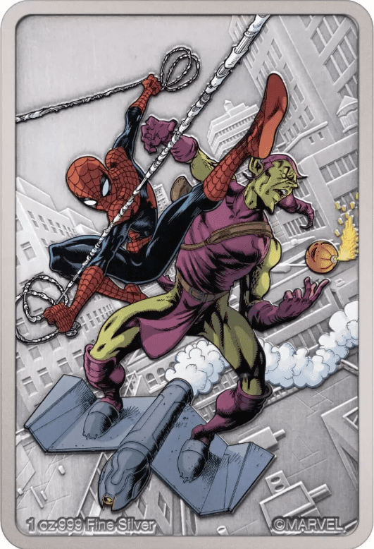 2024 New Zealand Mint Marvel Spider-Man Green Globin 1 oz Colorized Silver Coin