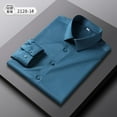 2024 New elastic silk white shirt men‘s long sleeve nonironing solid