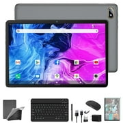 2024 Newest Android 11 Tablet with Keyboard and Pen,2 in 1 Tablet,10 inch Tablet Computer,Octa Core Processor,4GB + 128GB ROM (Max to 1TB),Dual Camera Tablets,Bluetooth,Wi-Fi,Gray