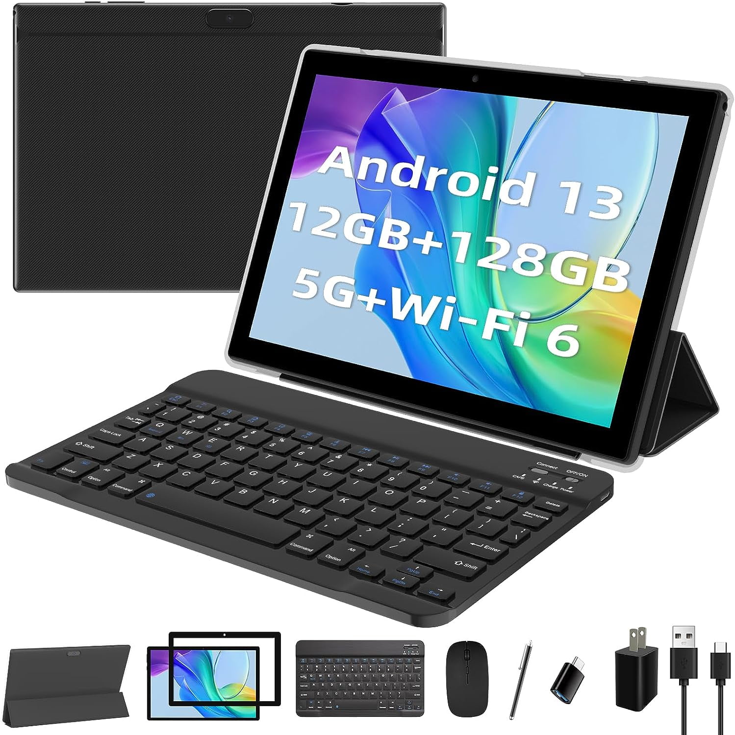 10 Inch Android 12 Tablet, 6GB RAM 64GB ROM 1TB Expand, 8000mAh
