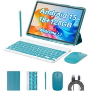 PRITOM Tablet Android 13 da 10 pollici, 8 GB (4 + 4), 128 GB, espandibile 1 TB, 8000 mAh, WiFi, processore Qcta Core, WiFi 6, Bluetooth, tablet da gioco, tablet PC con borsa, tastiera, mouse, Teal