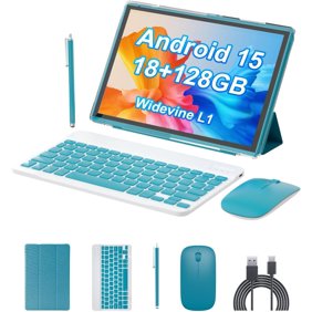 2024 Newest Android 13 Tablet 10 Inch, 12GB RAM 128GB ROM/1TB Expandable Tablet PC, 2 in 1 Tablets with Keyboard, Quad-Core 2.0GHz CPU HD Screen, Google Certified 5G WiFi 6 BT 5.0, 8MP Camera Tableta