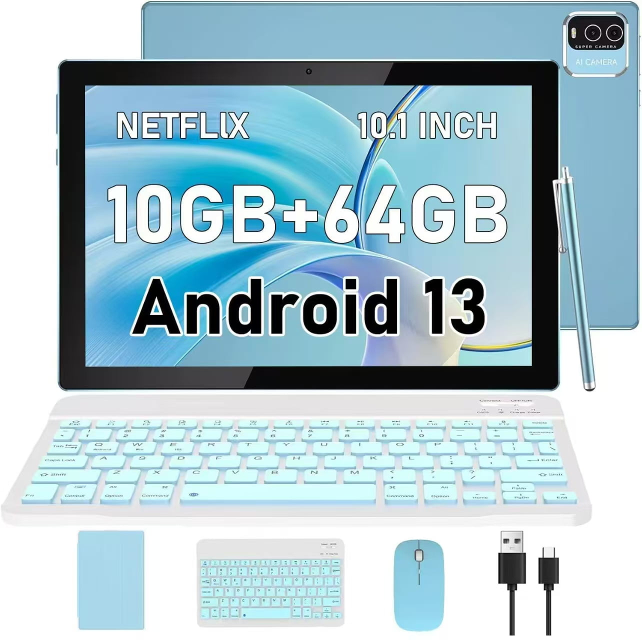 Android 13 Tablet, 10.1 inch, 10GB RAM+64GB ROM, 2 in 1 with Keyboard, 1.8GHz Quad-core, 8MP Camera, Wi-Fi 6, BT PC - Walmart.com Android 13 Tablet, 10.1 inch, 10GB RAM+64GB ROM, 2 in 1 with Keyboard, 1.8GHz Quad-core, 8MP Camera, Wi-Fi 6, BT PC - Walmart.com