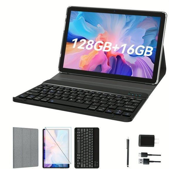 2024 Newest Android 13 Tablet, Android Tablet 10 Inch, 128GB Storage, 16GB RAM (8+8Virtual), Octa-Core Processor, Tablet With Keyboard And Case, 5G WiFi, Wireless Projection, GPS