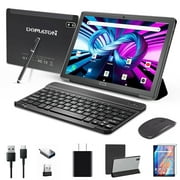 2024 Newest Android 13 Tablet with Keyboard, 10.1 inch Tablet,4 + 64GB Storage, Octa-Core, Android Tablet with Dual Camera, Google GMS Certified, Wifi, Bluetooth 4.2, 2-in-1 Android Tablets by DOMATON