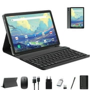 2024 Newest Android Tablet, 10.1 inch Android 12 Tablet with Keyboard,4GB RAM 128GB ROM , 8 Core , 7000mAh , 2.4G/5G WiFi/Bluetooth 5.0, Google GPS, 8MP+13MP Dual Camera