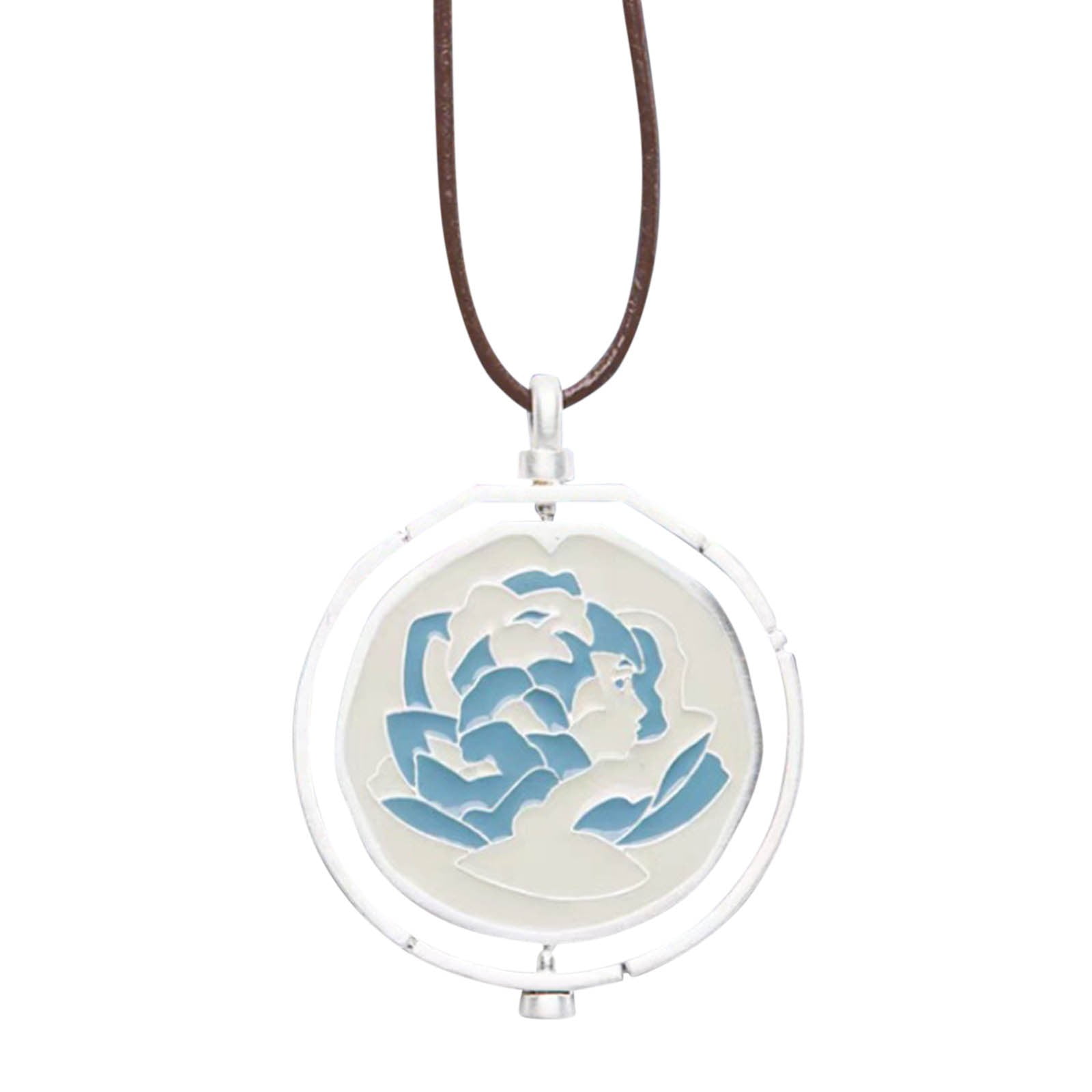 2024 Newest Arcane Blue Rose Necklace, Rotating Pendant Necklace, Regret Necklace, Blue Rose