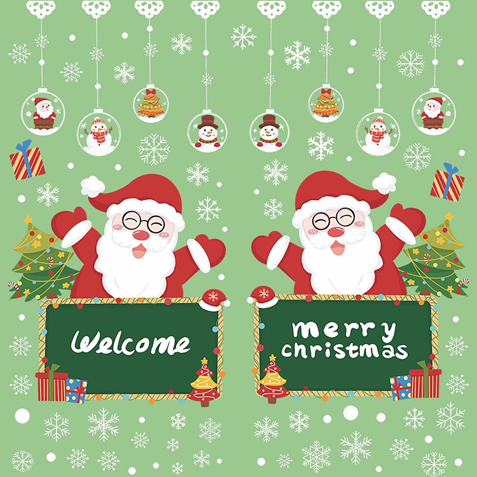 2024 Newest Christmas Glass Window Door Home Decoration