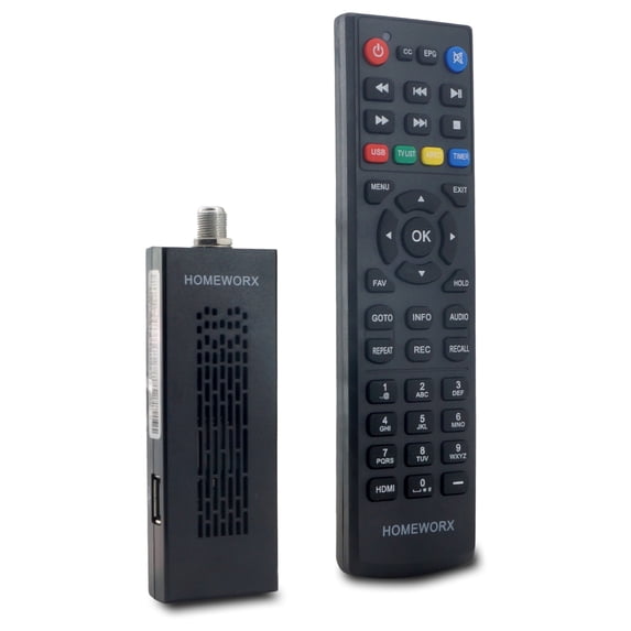 Digital TV Converter Box Dongle, ATSC Digital Converter Box with TV Tuner, TV Recording, USB Multimedia Function, 1080P HDMI Output, Clear QAM by Mediasonic HomeWorx (HW135STB)