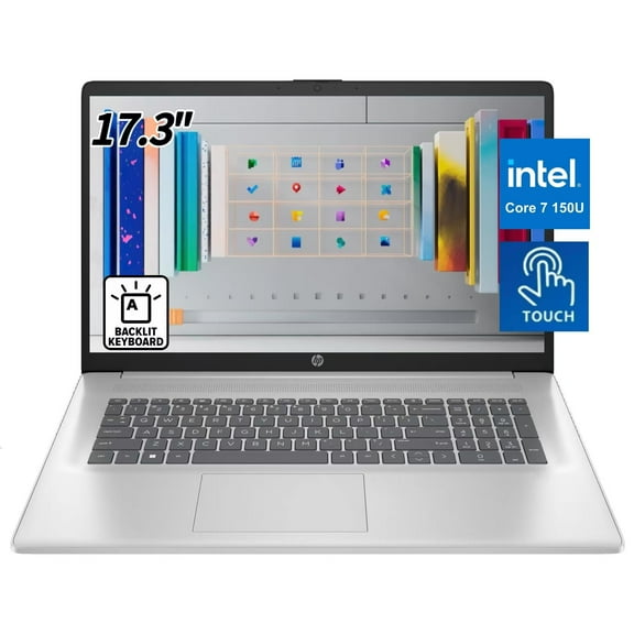 2024 Newest HP 17 Laptop,17.3" HD+ Touchscreen Display, Intel Core 7-150U (>i7-1355U) Processor, 32GB RAM, 2TB SSD, Wi-Fi 6, Backlit Keyboard, HDMI, Windows 11 Home, Silver