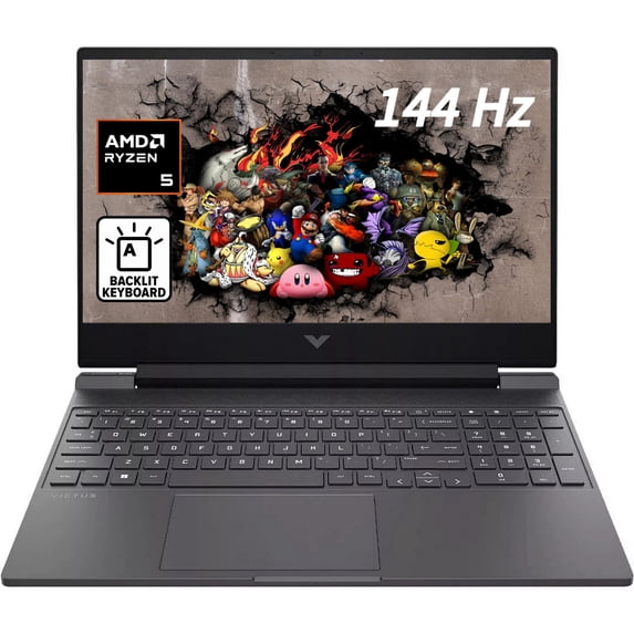2024 Newest HP Victus 15.6" FHD Gaming Laptop,AMD Ryzen 5-7535HS,32GB DDR5 Memory,AMD Radeon RX 6550M ,2TB SSD ,Backlit KB, Mica Silver