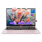 2025 Newest Laptop, 15.6-Inch FHD Display Laptop with Intel Quad Core-12th N100(Up to 3.4GHz), 16GB RAM 1TB ROM Business Laptop Computer, Fingerprint, Type C, Windows 11 Home, Pink