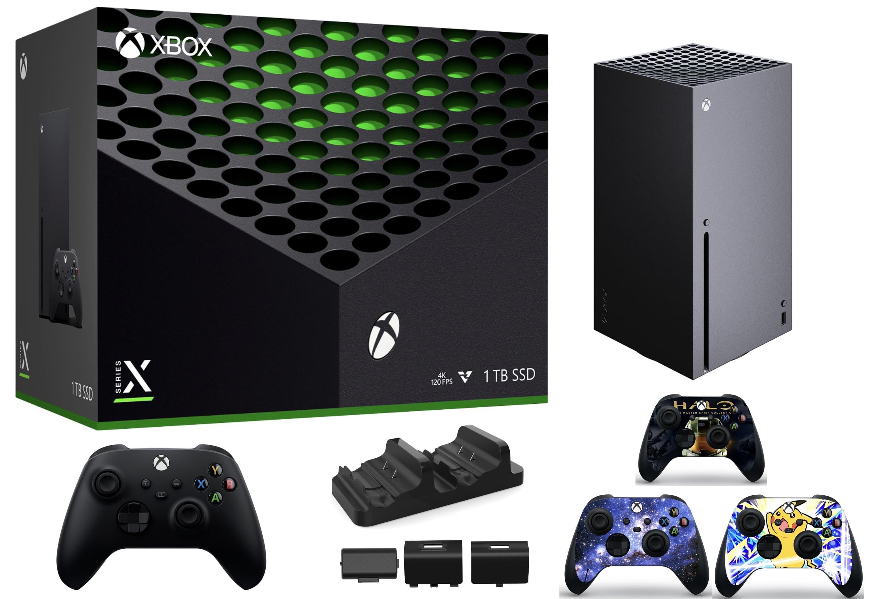 2024 Newest Microsoft Xbox Series X 1TB SSD Console + 1 Wireless Controller, 16GB GDDR6 RAM, 8X Cores Zen 2 CPU Gaming, 4K UHD Blu-Ray, 8K HDR, WiFi + Controller Charging Dock + 3pcs Controller Skins