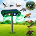 thumbnail image 1 of Ultrasonic Animal Repellent Outdoor Solar Animal Repeller Deer Repellent Devices with PIR Sensor & Red/Blue Flashing Light,Cat Dog Squirrel Skunk Raccoon Rabbit Repellent Animal Deterrent, 1 of 8