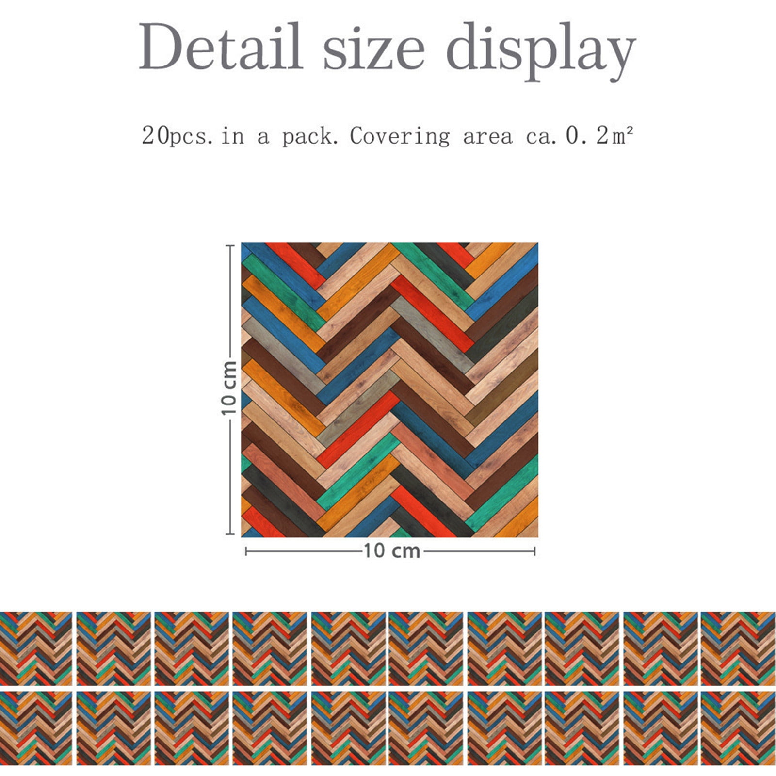 2024 Newly ! Imitation Wood Grain Tile Stickers Retro Brick Pattern