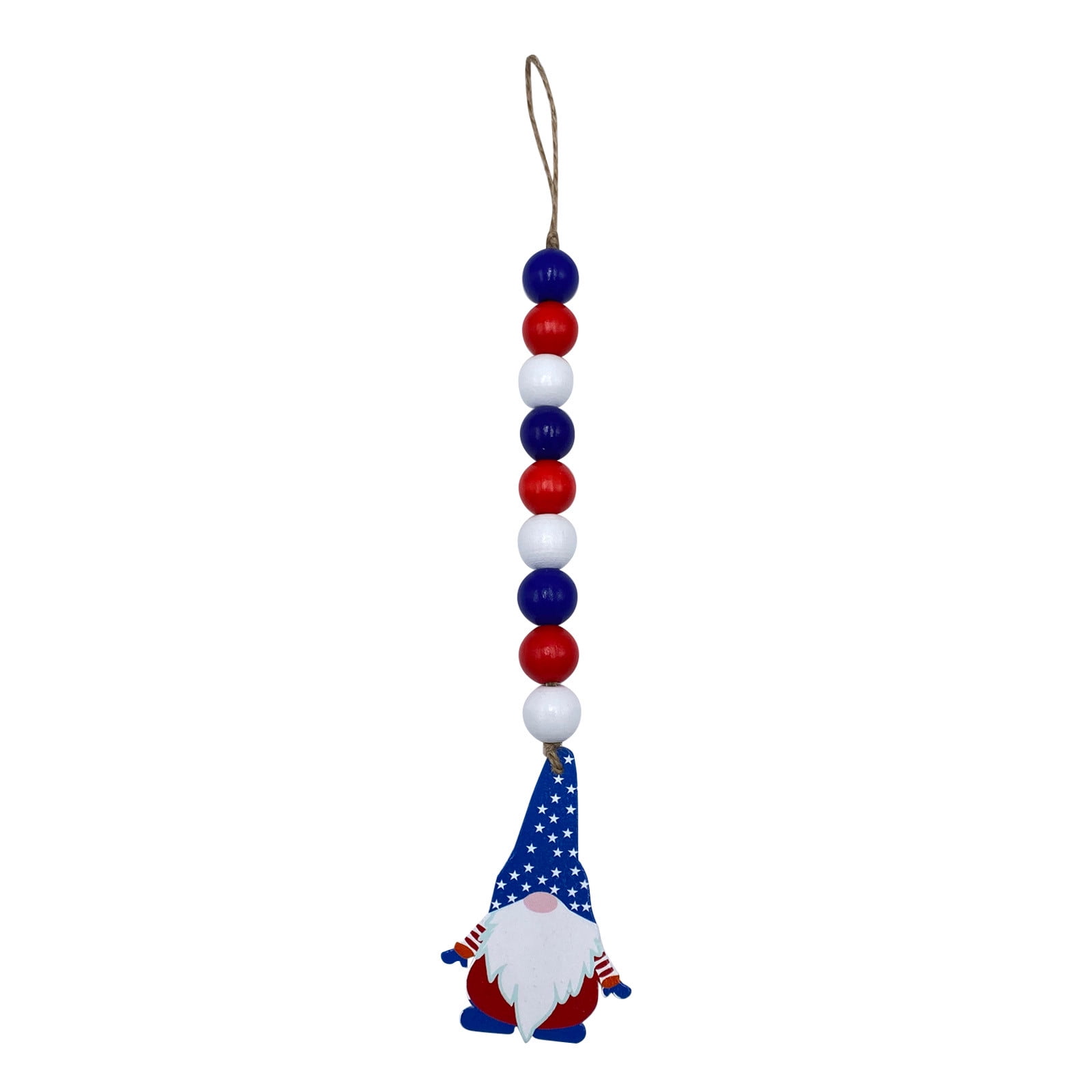 2024 Newly ! Independence Day Patriotic Wood Bead Tassels Flag Pendant
