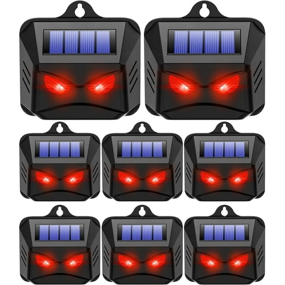 JahyShow Solar Nocturnal Animal Repeller，8 Pack Effective Repellent Device Powerful Outdoor Coyote Deterrent Predator Lights for Coyote Deer Fox Raccoon Skunk for Yard Garden