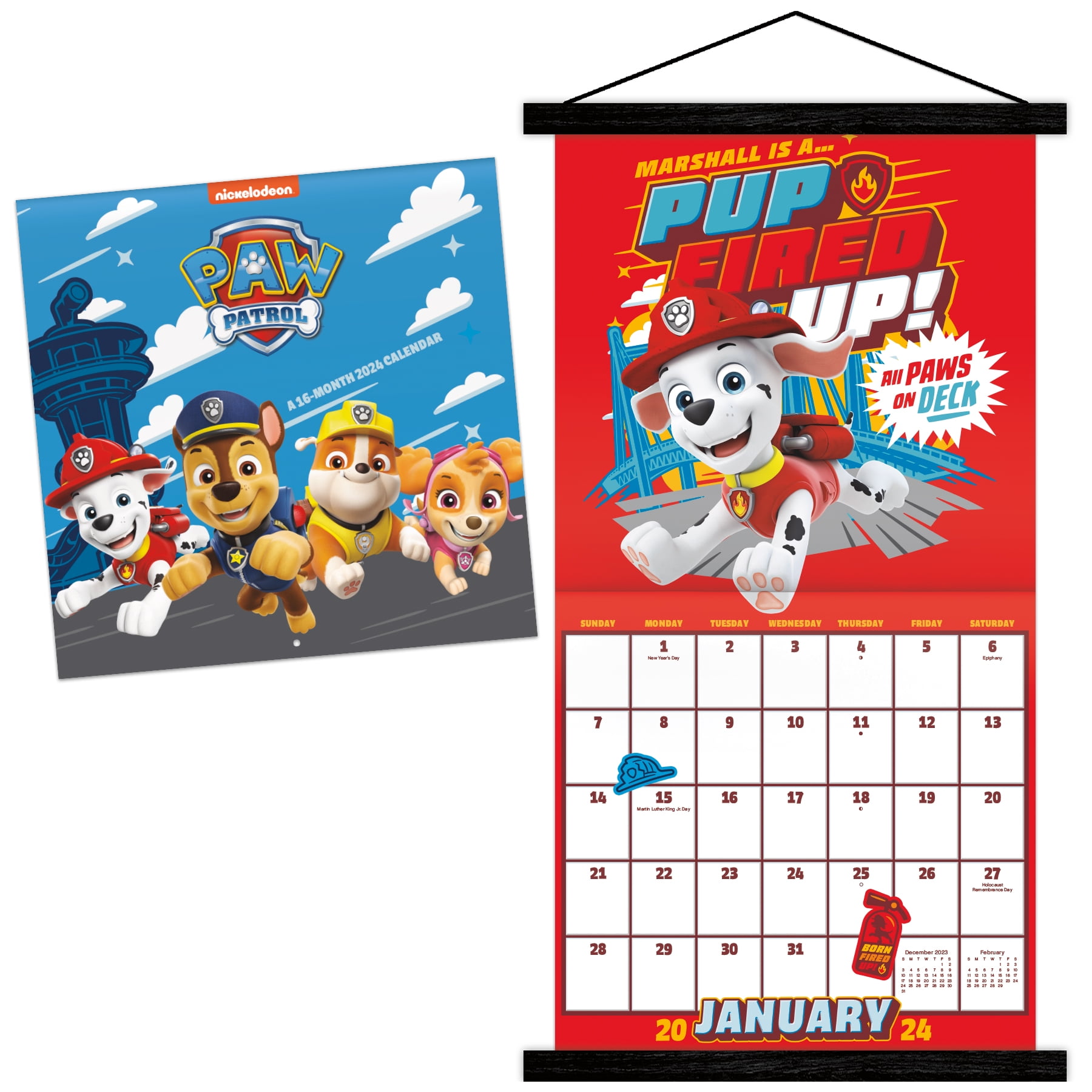 2024-nickelodeon-paw-patrol-wall-calendar-magnetic-frame-walmart-com
