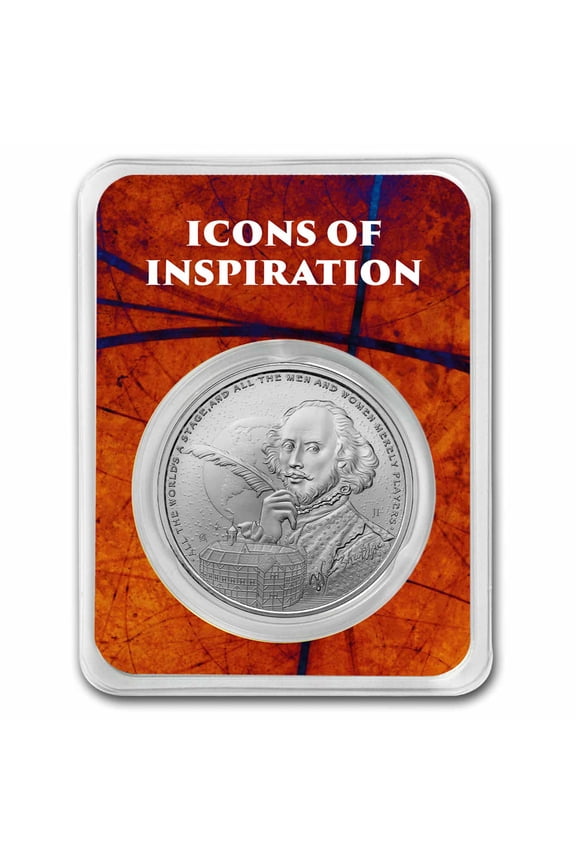 2024 Niue 1 oz Silver Icons of Inspiration: Shakespeare in TEP