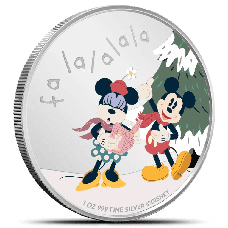 NEW ZEALAND MINT 2024 Niue Disney Merry Christmas Season's Greetings 1 oz Colorized Silver Coin