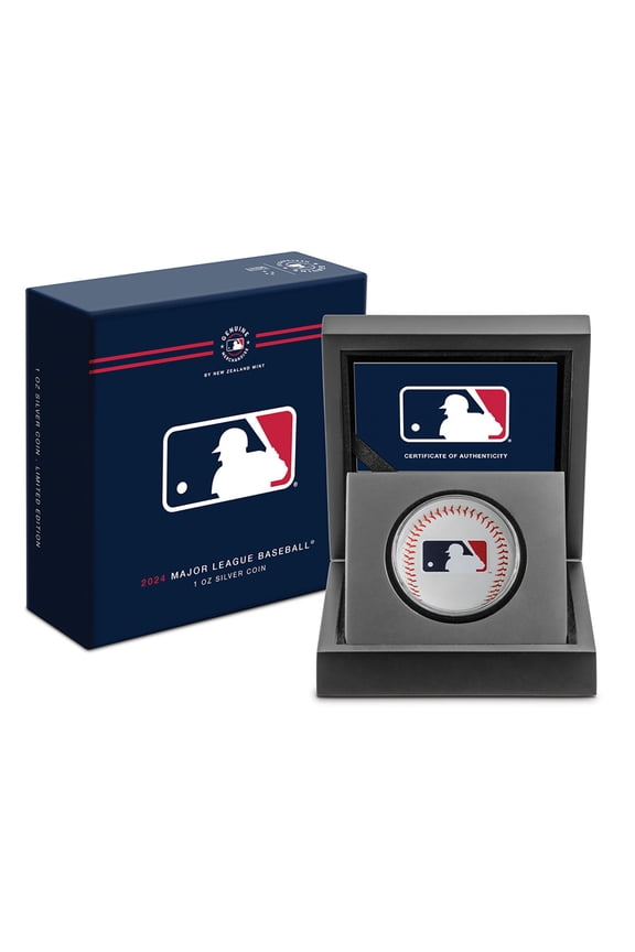 2024 Niue Major League Baseball (Mlb) Logo 1 oz Colorized Silver Coin (Box/Coa)