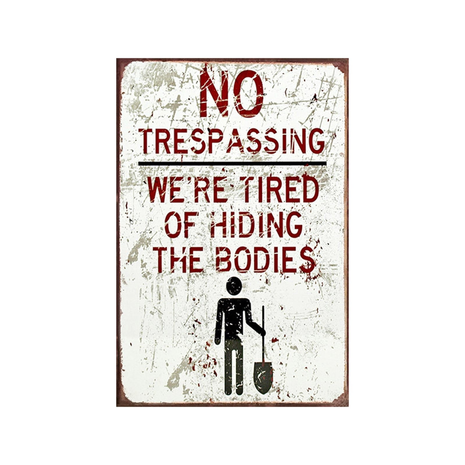 2024 No Trespassing Vintage Public Warning Sign Metal Small Paintbrush