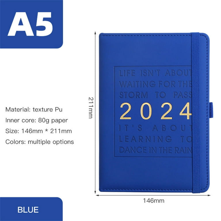 2024 Notebook Diary Journal Planner 365 Days Schedule Organizer Portable  Notepad Budget Book A5 Agenda Diary Student Accessories Stationery