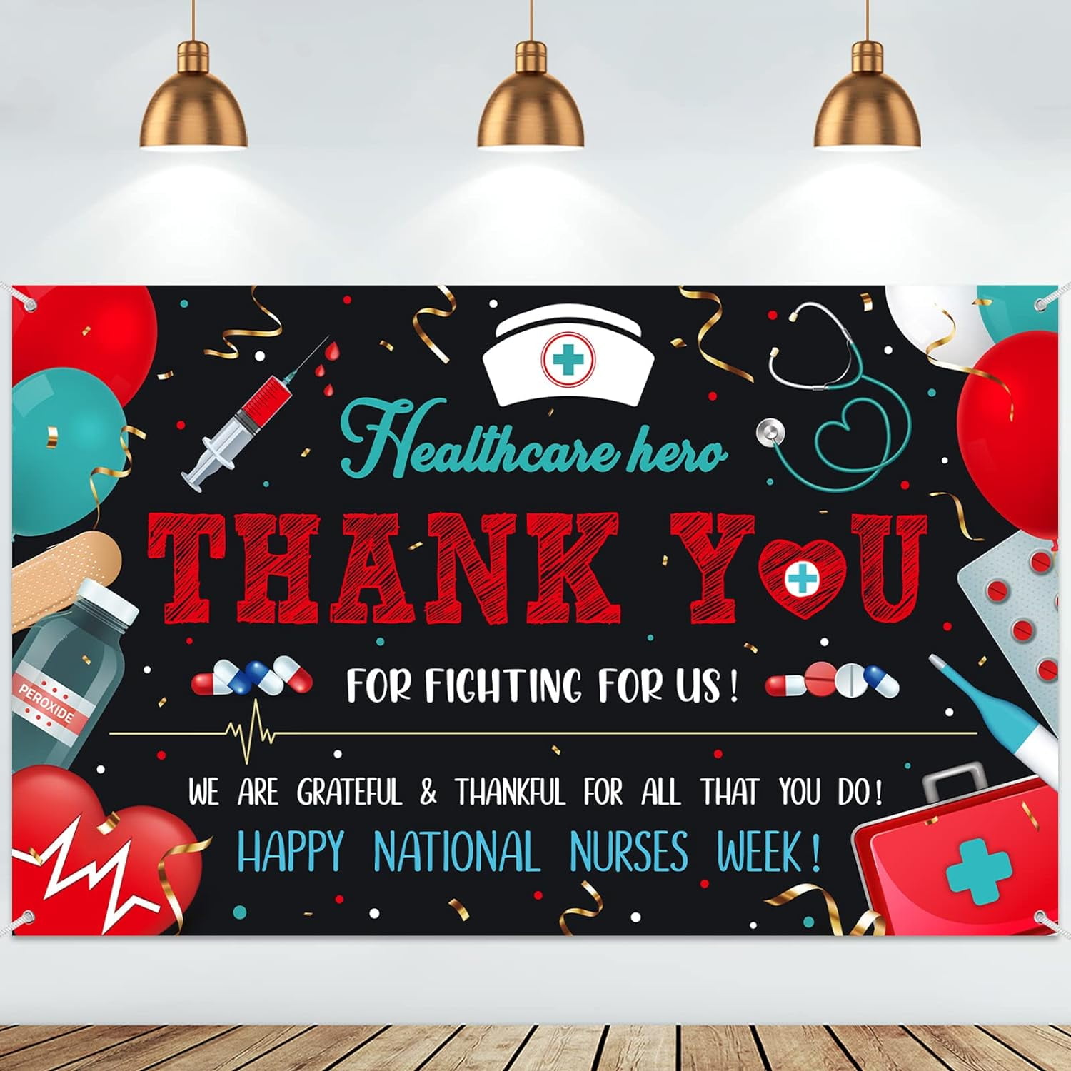 2024 Nurse Appreciation Week Banner Decorations Large Fabric Happy ...
