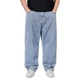 2024 OEYXS Men's Plus Size Jeans Straight Leg Man Wide Waist Pants