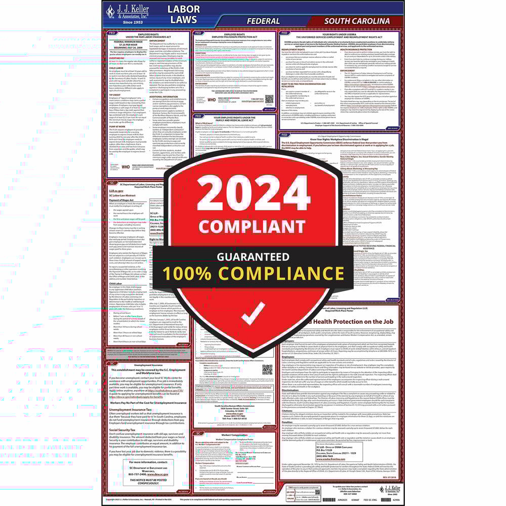 2024 Ohio and Federal Labor Law Poster (English, OH State) OSHA