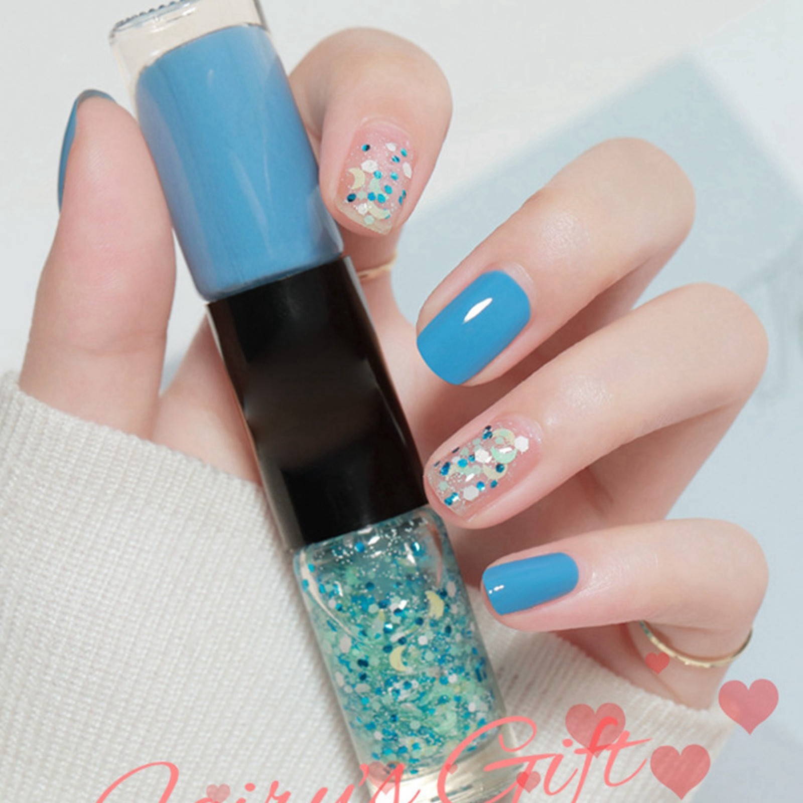 2024 Oily Two Color Nail Polish New Non Baked Quick Drying Durable Non Peelable Nail Polish 12ml