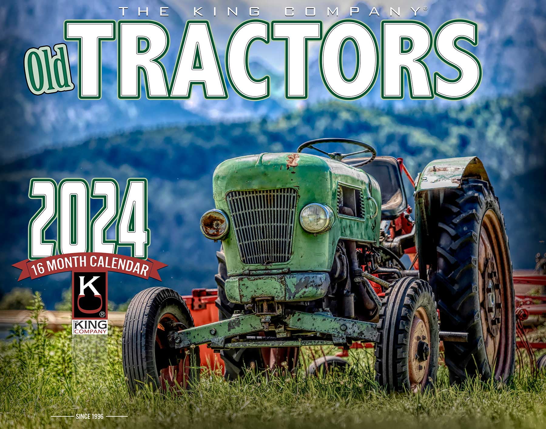 2024 Old Tractors Wall Calendar 16Month XLarge Size 14x22, Best Farm