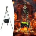 2024 Outdoor Decorations Witch Cauldron With Light On Tripod Stand