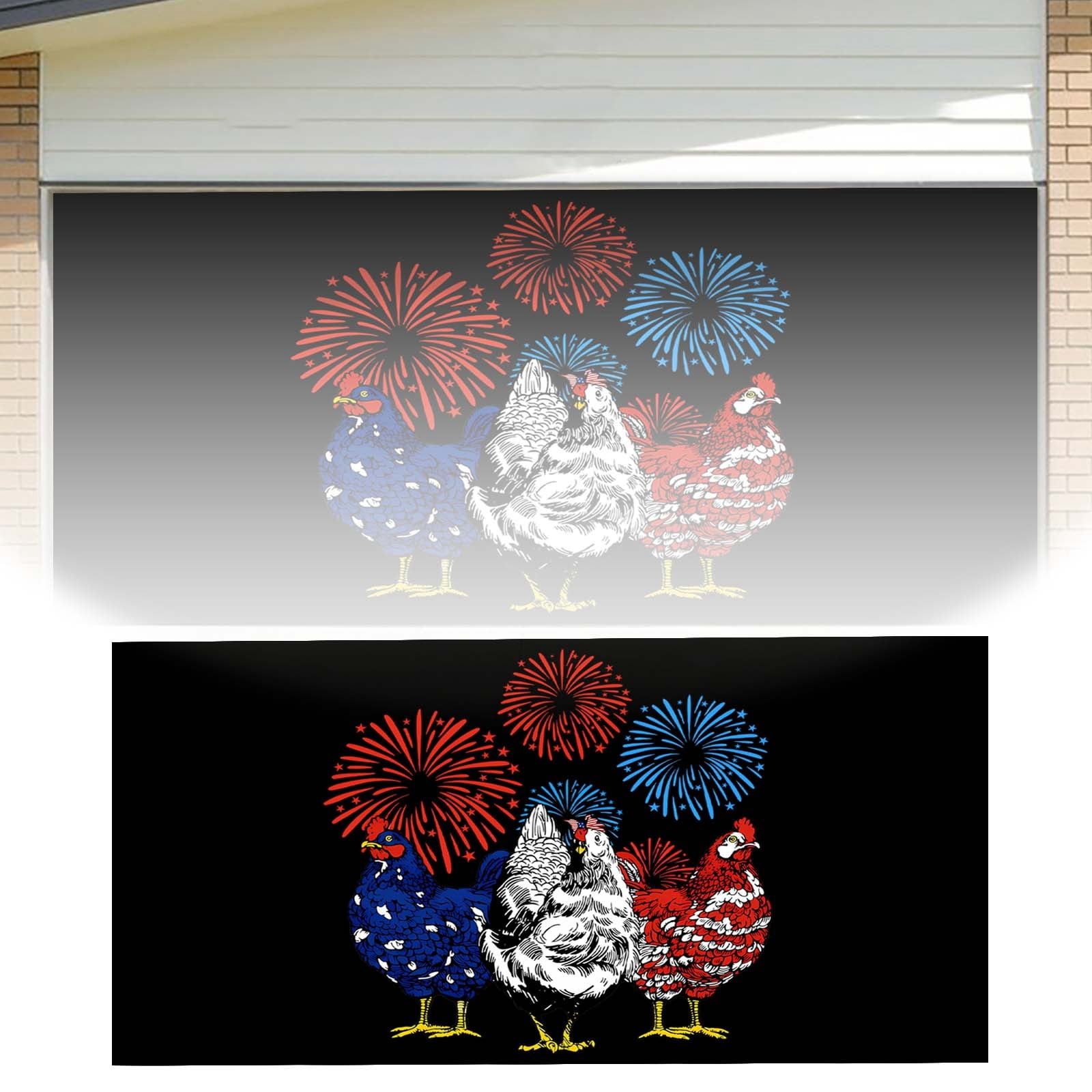 2024&Outdoor Garden Decorations Happy Background Banner Red White Blue