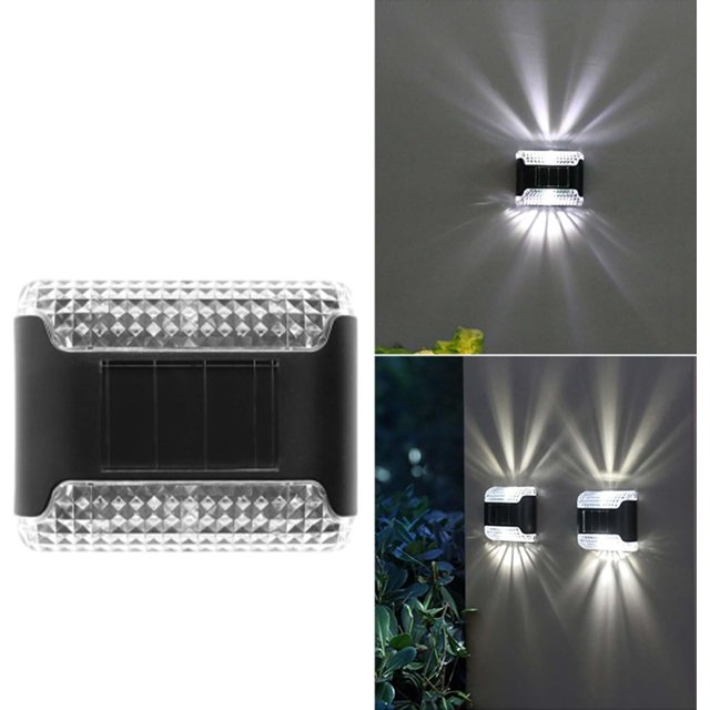 2024 Outdoor Solar Powered Fence Wall Mount Lights Up and Down LED