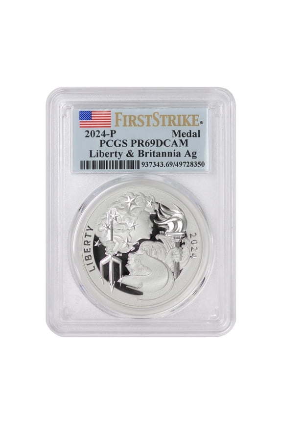 2024-P 1oz Silver Liberty & Britannia Medal PCGS PR69DCAM First Strike U.S. Mint