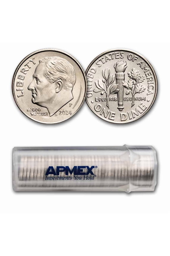 2024-P Roosevelt Dime 50-Coin Roll BU