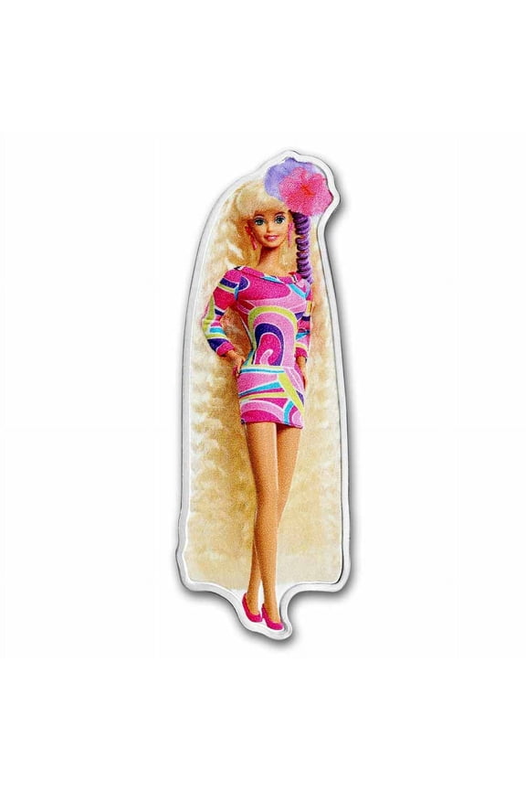 2024 PAMP 1 oz Silver Totally Hair Barbie Shaped & Colorized Coin