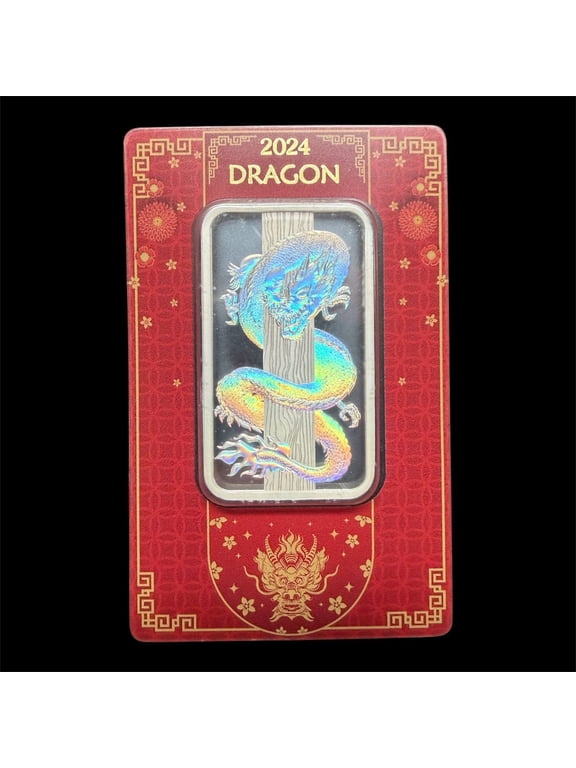 2024 PAMP Lunar Dragon 50g Silver Bar In Assay (Deformed Back Plastic)
