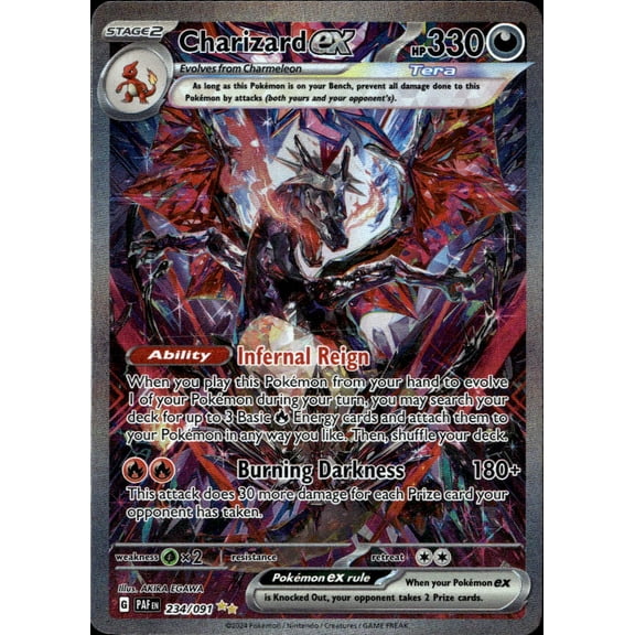 2024 Paldean Fates Charizard EX Secret Rare SAR 234 91 Etched English Trading Card