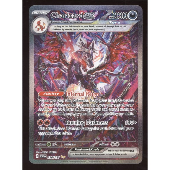 2024 Paldean Fates Charizard ex Secret Rare #234/091 English Pokemon Trading Card