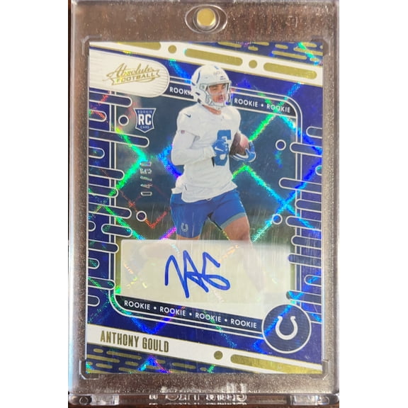 2024 Panini Absolute Football Anthony Gould #192 Blue Mosaic /50 RC Indianapolis Colts NFL Autographed Football Trading Card