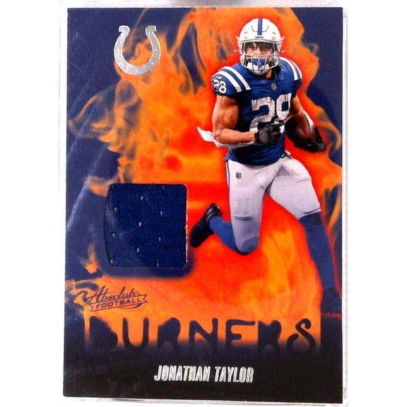 2024 Panini Absolute Football Burners Jonathan Taylor Jersey Patch Memorabilia Card AB-JTY Indianapolis Colts Indianapolis Colts NFL Football Card