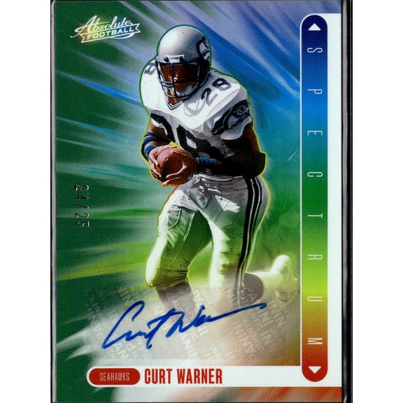 2024 Panini Absolute Football Spectrum Curt Warner #SS-CWR /25 Seattle Seahawks NFL Autographed Football Trading Card