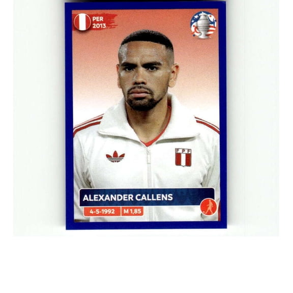 2024 Panini CONMEBOL Copa America Blue #PER10 Alexander Callens Peru Official Mini Thin Sticker Futbol Soccer Trading Card