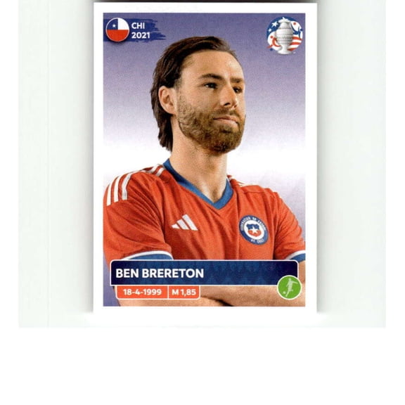2024 Panini CONMEBOL Copa America Sticker #CHI22 Ben Brereton Diaz Chile Official Mini Thin Sticker Futbol Soccer Trading Card