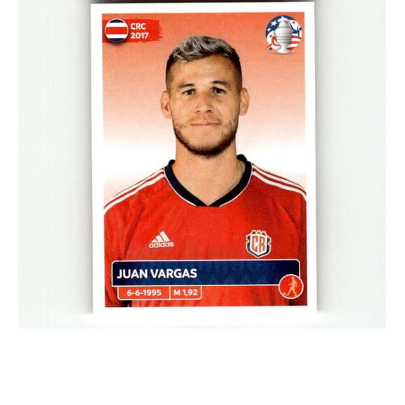 2024 Panini CONMEBOL Copa America Sticker #CRC6 Juan Pablo Vargas Costa Rica Official Mini Thin Sticker Futbol Soccer Trading Card